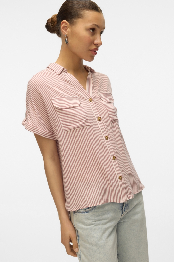 VMBUMPY SS SHIRT WVN NOOS 10310139 Nostalgia Rose/Snow white